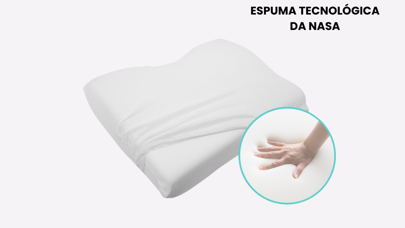 Travesseiro Ortopédico Cervical Viscoelástico Nasa Anatômico