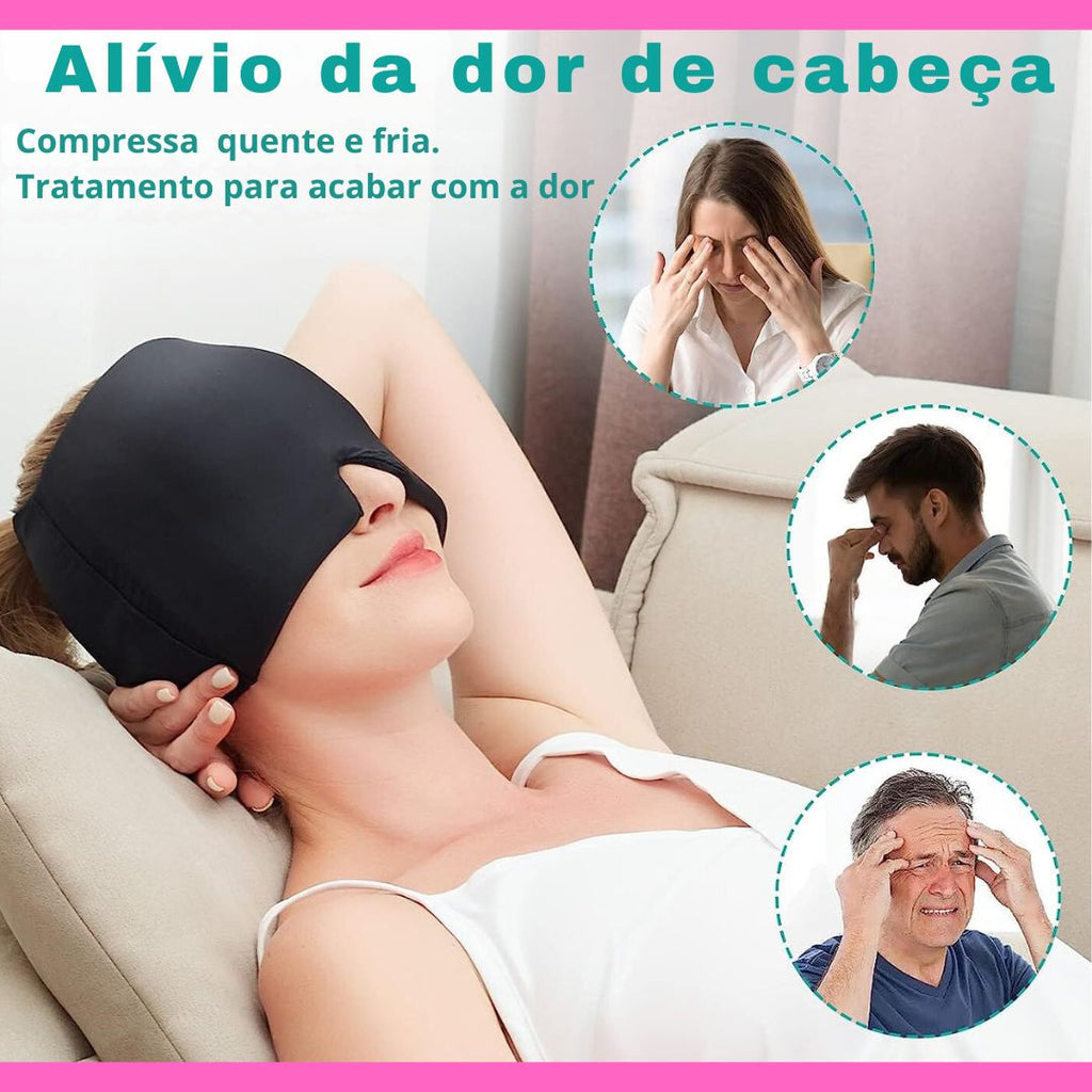 Touca para enxaqueca - Máscara Terapia Fria Quente Confortável.