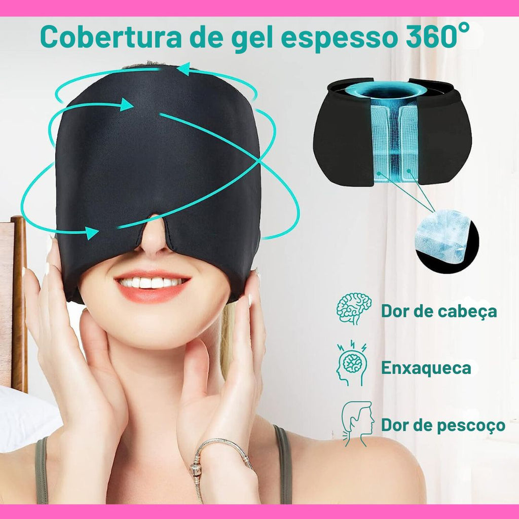 Touca para enxaqueca - Máscara Terapia Fria Quente Confortável.