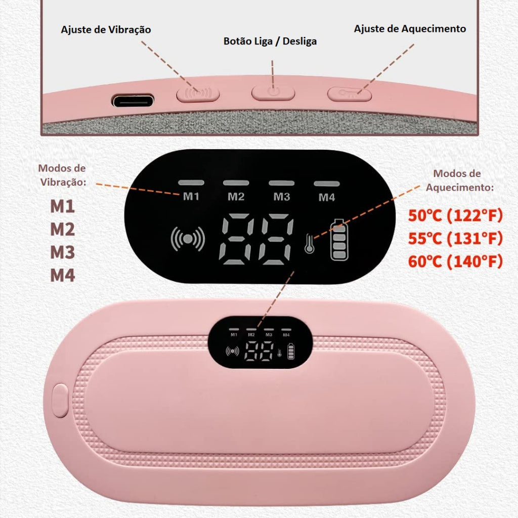 Massageador Compressa Térmica, bolsa quente - cólica menstrual e dor lombar.
